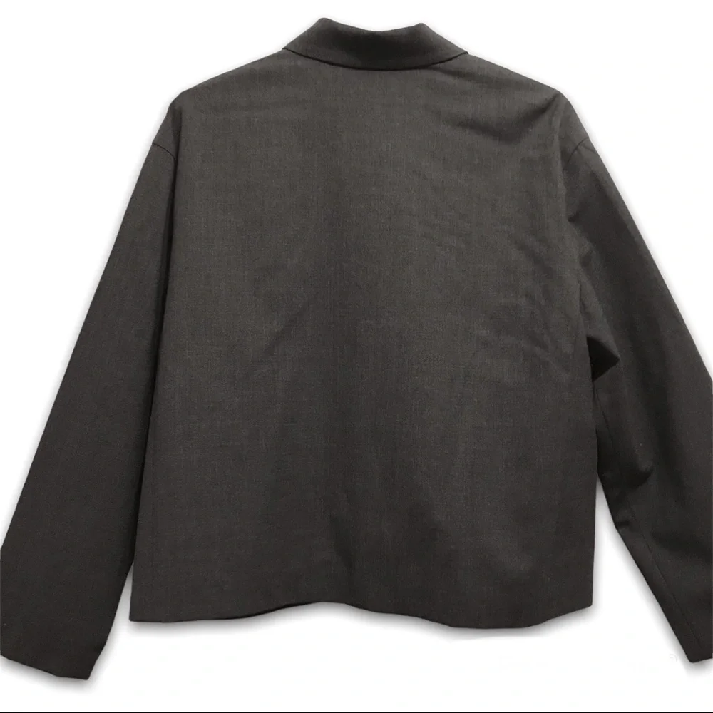 Valerie Stevens Petites Collection Gray Wool Zip Front Long Sleeve Jacket NWOT - Picture 15 of 15